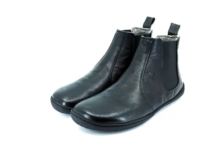 mukishoes Chelsea Boot Leather Black Barfußschuh erwachsene (4)